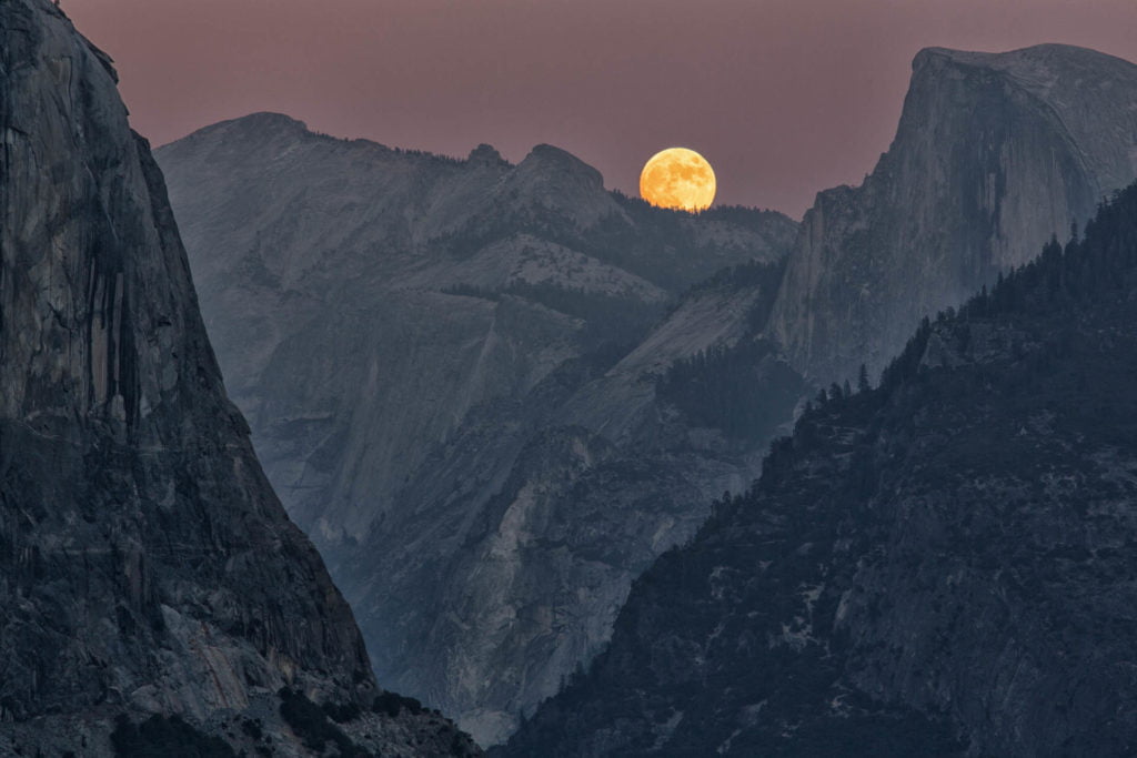 Moonrise over Half Dome
